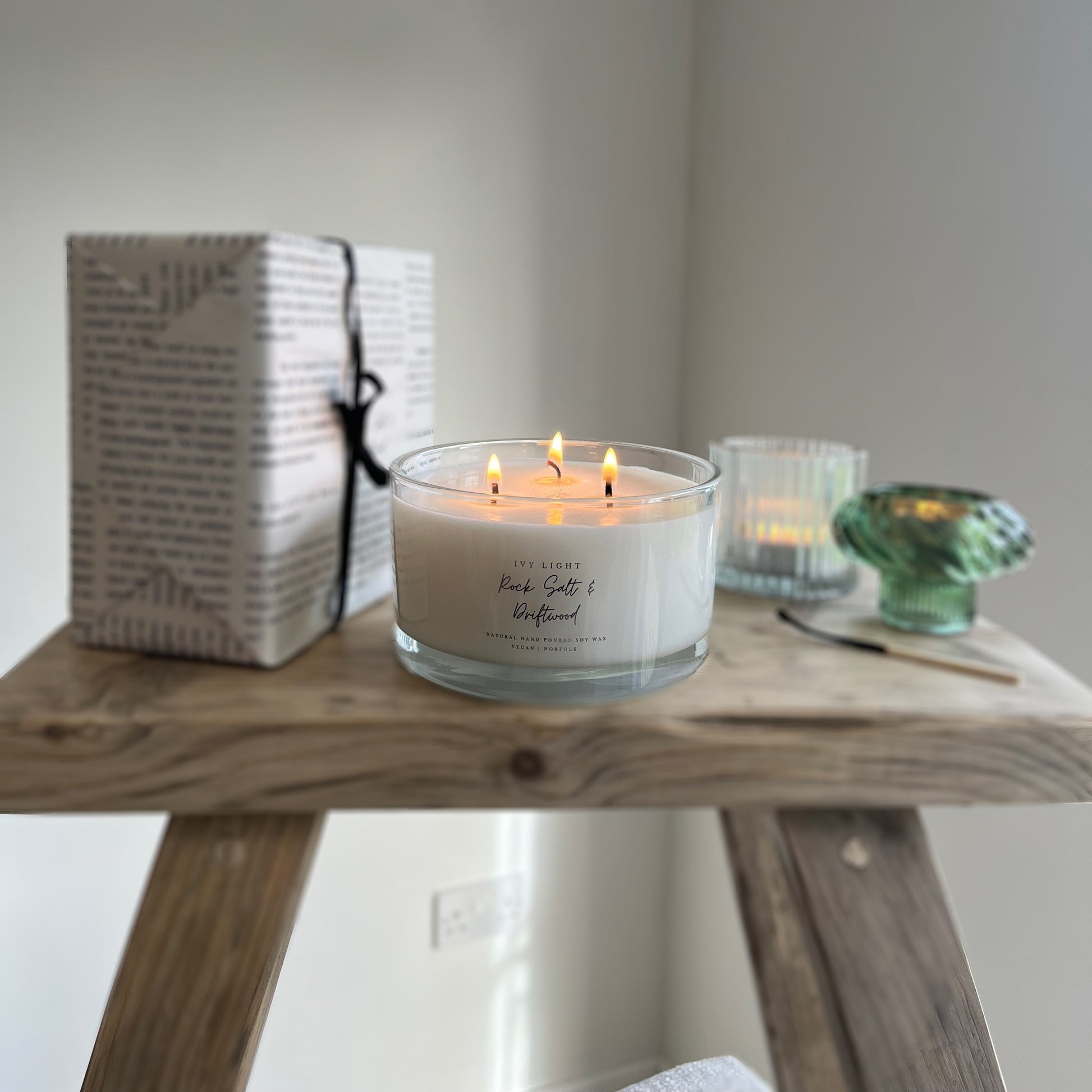 Rock Salt & Driftwood, Large Candle image 0