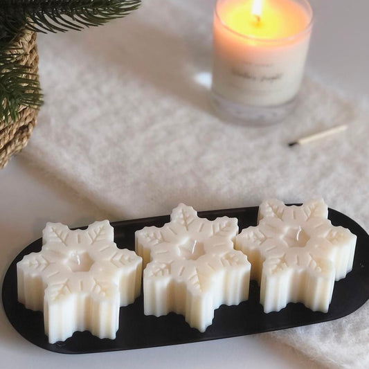 Unscented Snowflake Décor Candle